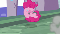Pinkie Pie tumbling down the road S9E1