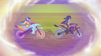 Rainbow Dash and Indigo Zap racing EGFF