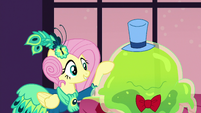 Fluttershy petting the Smooze S5E7