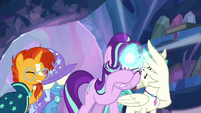 Starlight covers eyes and charges horn S9E11