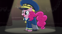 Pinkie wearing General Flash's uniform S4E21