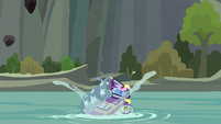 Trixie and Starlight's wagon falls in the water S8E19