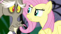 Fluttershy using Stare on Discord S4E02