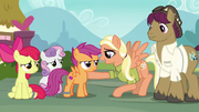 Mane Allgood trying to cheer up Scootaloo S9E12