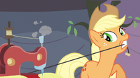 Applejack turning on sewing machine S3E8