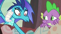Ember's eyes widen with surprise S9E9