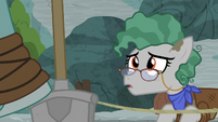 Professor Fossil looking up at Rockhoof S8E21