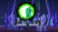 Queen Chrysalis laughing maniacally S6E25