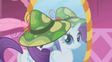 The straps of Rarity's hat aren't reflected on the mirror.