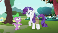 Rarity pleased and Spike nervous S4E23