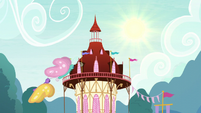 Shining sun over Ponyville town hall S5E3