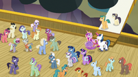 Twilight's family and ponies hear cruise director S7E22