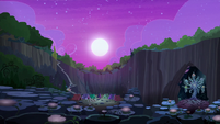 Wide view of the Mane Six's campsite S8E13