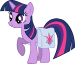 Twilight Sparkle with her saddle bag.
