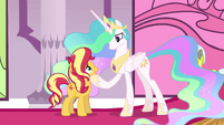 Sunset reconciling with Princess Celestia EGFF