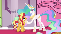 Sunset reconciling with Princess Celestia EGFF