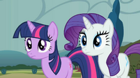 Twilight and Rarity before losing horns S2E1