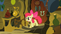 Apple Bloom in front of door S2E06