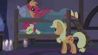 Big Mac smothers Apple Bloom from the top bunk S5E20