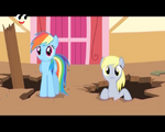 Derpy sticking her head out of a hole S2E14