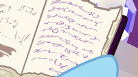 Rarity's writing in the friendship journal S7E14