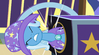 Trixie sticks her head out of the box S7E24