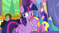 Twilight nervously sipping some punch S7E1