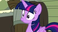Twilight wide-eyed by Pinkie's response S8E18