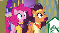 Pinkie Pie and Saffron in stunned shock S6E12