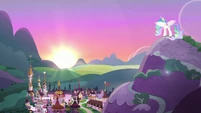 Princess Celestia lowering the sun S7E1