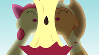 Apple core between Applejack and Apple Bloom S4E09