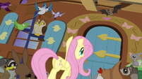 Fluttershy approaching door S4E01