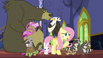 Fluttershy with her animal friends S6E21