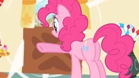 Pinkie Pie closes the door.
