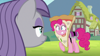 Pinkie Pie grinning wide at Maud Pie S7E4