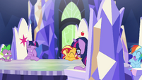 Ponies laughing at Spike's story EGSB