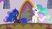 Princess Celestia addressing the audience S9E26