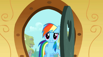 Dash enters Pinkie's house