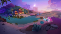 Rainbow and Pinkie reach the Get On Inn S7E18