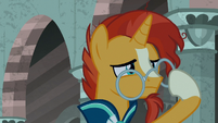 Sunburst straightening his glasses S7E26