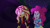 Sunset and Pinkie Pie in horrified shock EGSBP