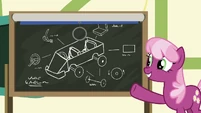 Cheerilee points at cart schematic S6E14