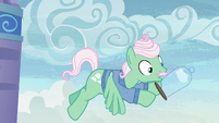 Cloud casing slips out of Mr. Shy's hooves S6E11