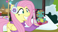 Fluttershy proud of her doll purchase MLPBGE