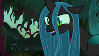 Queen Chrysalis with a twitch in her eye S8E13