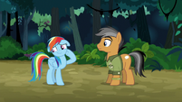 Rainbow embarrassed by Quibble's compliment S6E13