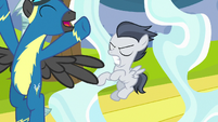 Thunderlane flies up in front of Rumble S7E21