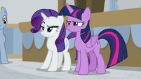 Twilight and Rarity very skeptical S8E16