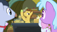 Young Grand Pear selling pears S7E13