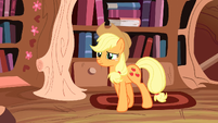 Applejack walks up to Twilight Sparkle S3E9